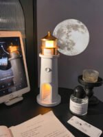 Moon Lamp Projector Night Light,Lighthouse Decor Light Night Light for Kids,Moon Light Galaxy Projector Rechargeable LED Aesthetic Table Lamp Christmas Birthday Gifts for Kids Boys Girl