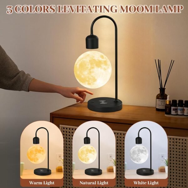 Hot Sale 14cm 3d Printing Floating Moon Lamp Levitating Lamp Magnetic Newest Rotating Moon Lamp Floating Ball Night Light