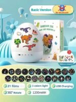 Rotate Projection Mood Night Light with Music Dinosaur Egg 21 Films USB Projector Nightlight for Kids Xmas Gifts